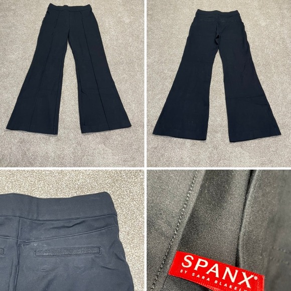 Spanx womens the perfect pants Hi-Rise Flare pants sz medium black yoga pants - Picture 1 of 12